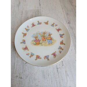 Mount Clemens pottery Easter Bunny plate spring rabbit egg kitchen decor